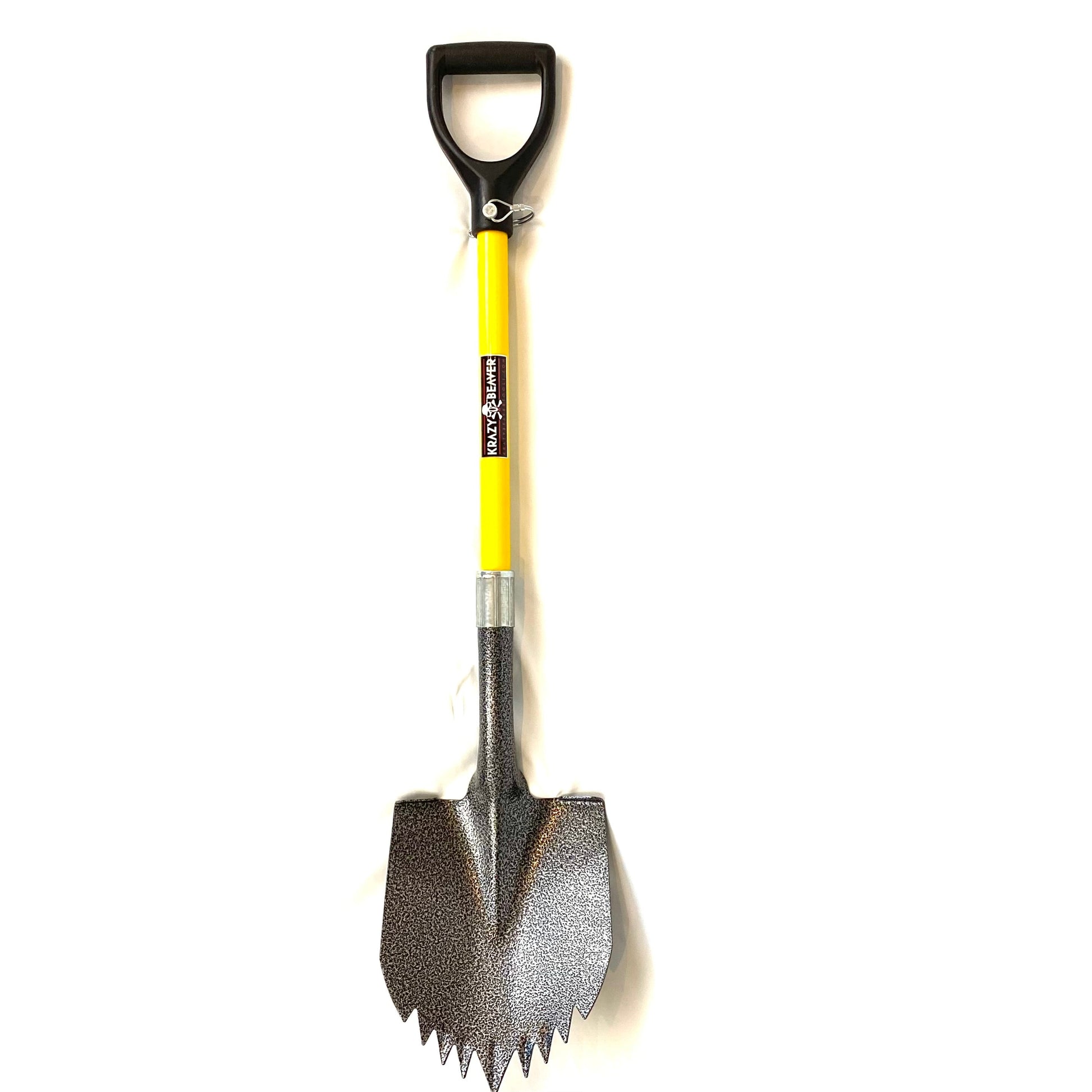 Yellow fiberglass handle shovel for gardens and camping shovel.