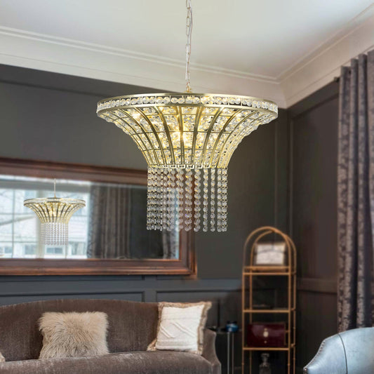 8-Light 23.6" Wide Crystal Waterfall Chandelier (Bulb Not Included) - Tampa Home & Garden Store