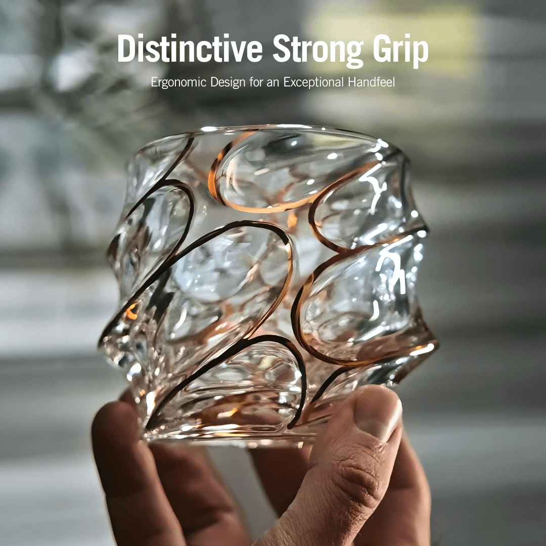 the Gold Line Storm Japanese Crystal Whisky Glass