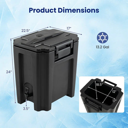 13.2 Gal Insulated Beverage Dispenser with Faucet