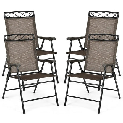 Set of 4 Patio Folding Chairs for Outdoor Use
