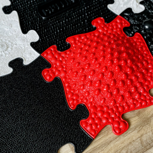 TINNITOTS Tots Puzzle Set play mats red piece with black mats on Tampa Home & Garden Store