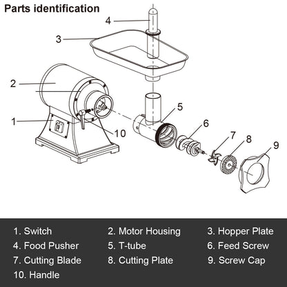 Heavy Duty 1.5HP 1100W 550LB/h Commercial Grade Meat Grinder