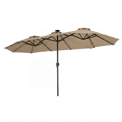 13 Ft Double Sided Patio Umbrella With Led Lights