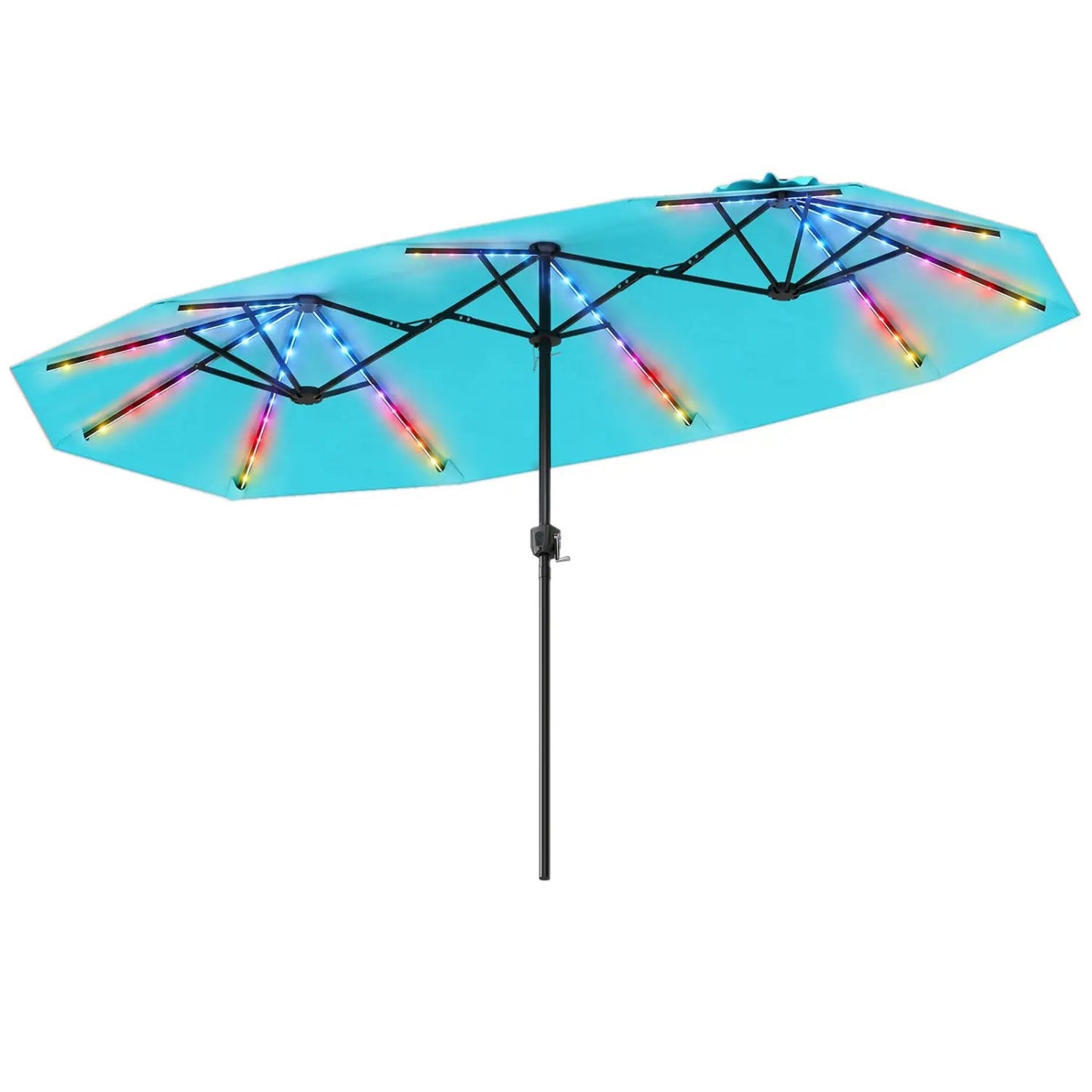 13 Ft Double Sided Patio Umbrella With Led Lights
