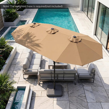13 Ft Double-Sided Patio Umbrella with 36 LEDs
