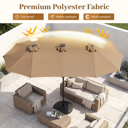 13 Ft Double-Sided Patio Umbrella with 36 LEDs