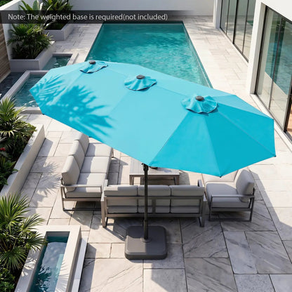13 Ft Double-Sided Patio Umbrella with 36 LEDs