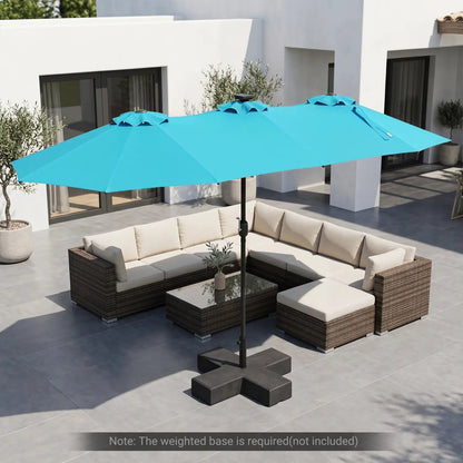 13 Ft Double-Sided Patio Umbrella with 36 LEDs