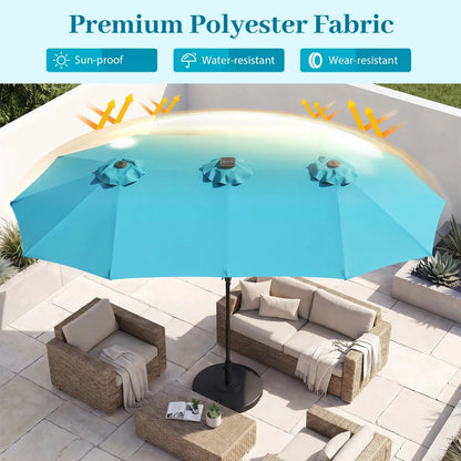 13 Ft Double-Sided Patio Umbrella with 36 LEDs