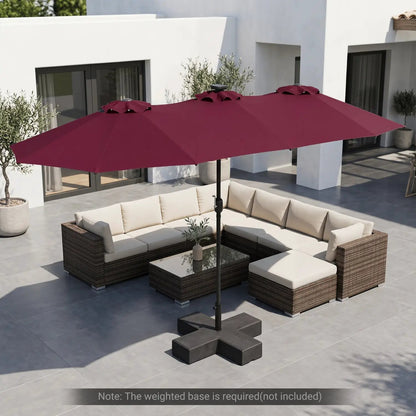 13 Ft Double-Sided Patio Umbrella with 36 LEDs