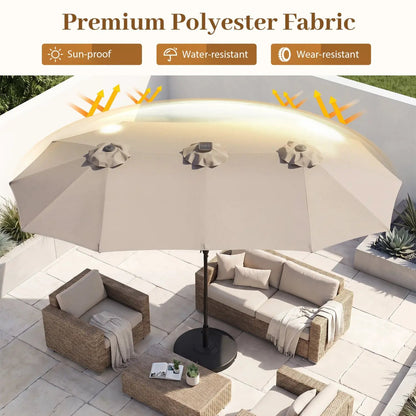 13 Ft Double-Sided Patio Umbrella with 36 LEDs