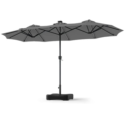 13 Ft Double Sided Patio Umbrella with Led Lights