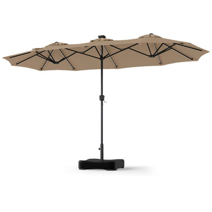 13 Ft Double Sided Patio Umbrella with Led Lights