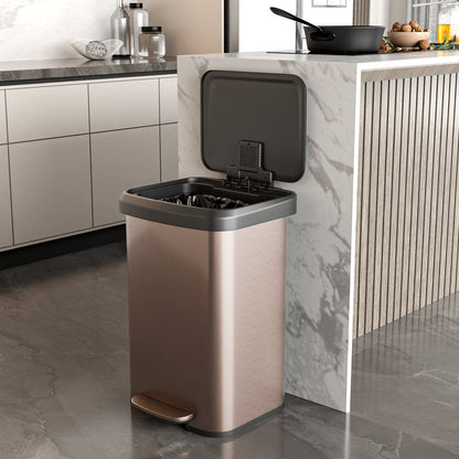 13.2 Gallon Step Trash Can with Soft Close Lid and Deodorizer Compartment