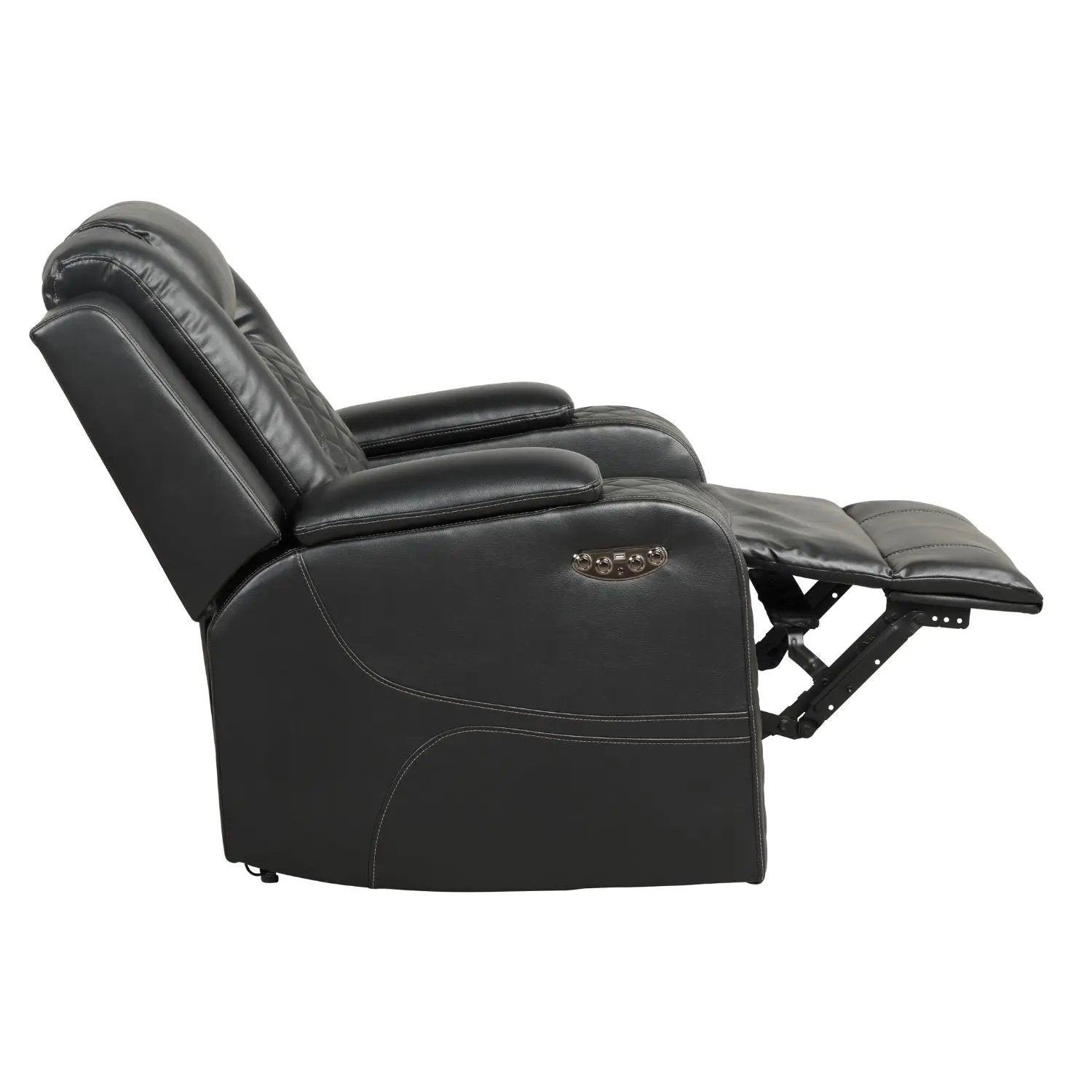 Benz LED Power Recliner Chair with Adjustable Headrest black leather Unique Piece Furniture on Tampa Home & Garden Store