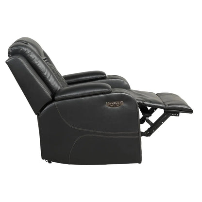 Benz LED Power Recliner Chair with Adjustable Headrest black leather Unique Piece Furniture on Tampa Home & Garden Store