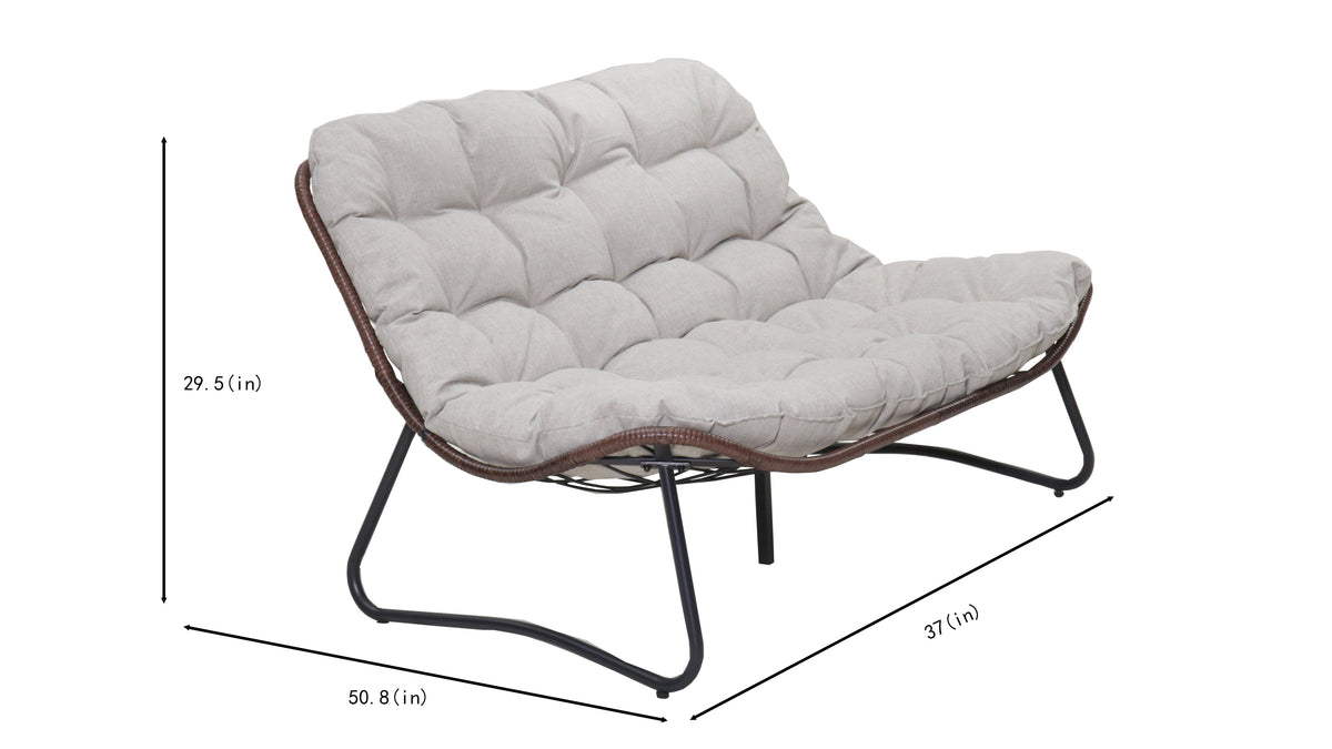 Outdoor Patio Loveseat and Luxury Cushions