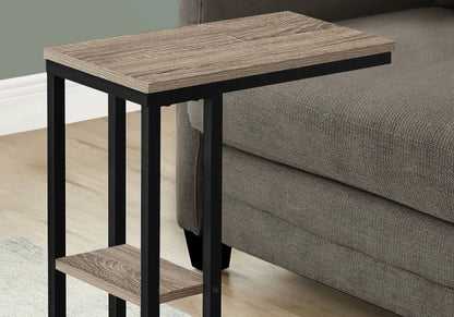 C Shaped Accent Table Marble Look and Modern