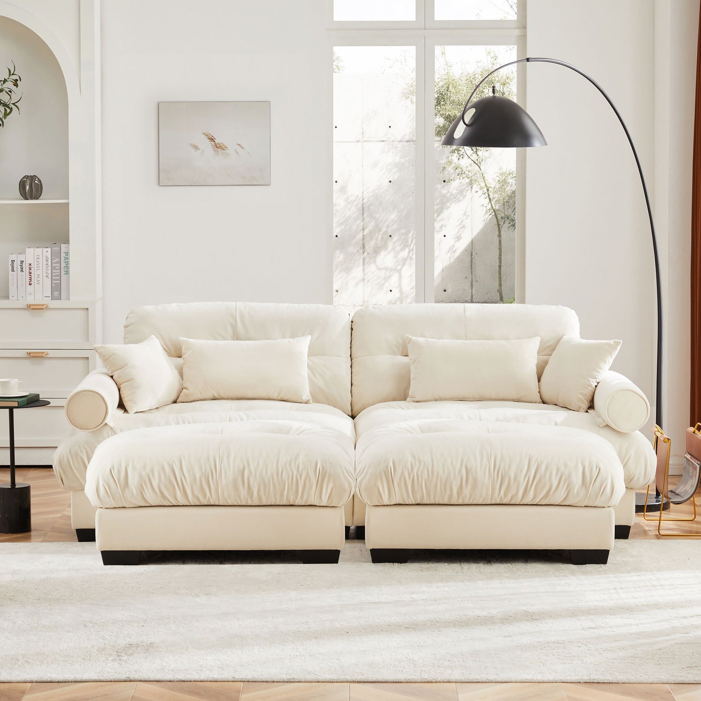 Oversized Modular Sofa with Movable Ottoman