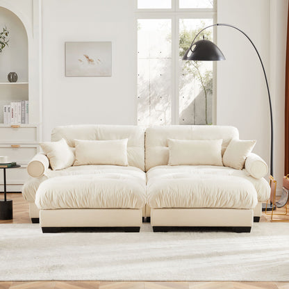 Oversized Modular Sofa with Movable Ottoman