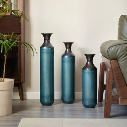 Modern Droplet Floor Vase Set In Three Pieces