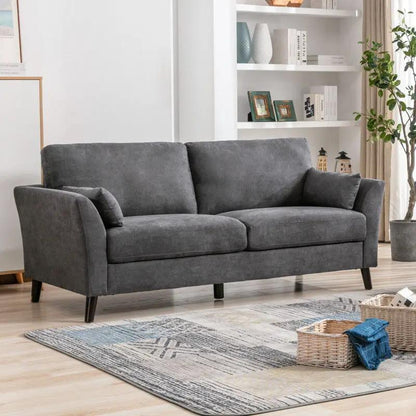 Damian Woven Fabric Sofa with Accent Pillows