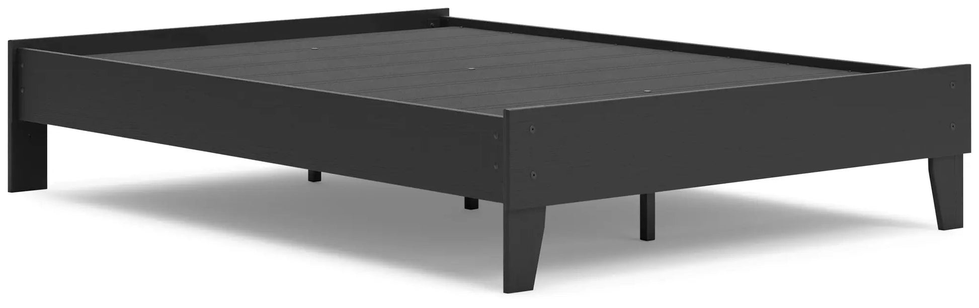 Socalle platform bed dark charcoal wood frame with four legs on Tampa Home & Garden Store