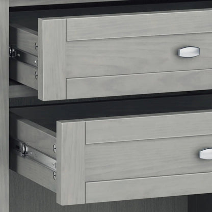Warm Shaker bedside table, light gray wood with chrome knob, Unique Piece Furniture on Tampa Home & Garden Store