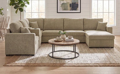Modern 5 Seat Modular Chenille Sofa and a Couch