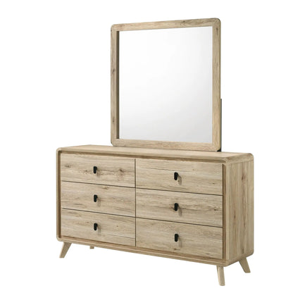 Beige Dresser With Six Drawers Storage Unit