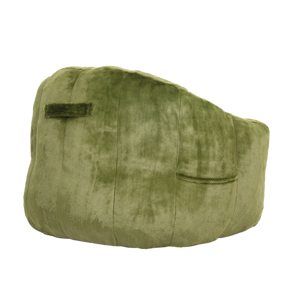Beanbag armchair in green suede-like fabric with armrests and high-density foam filling on Tampa Home & Garden Store