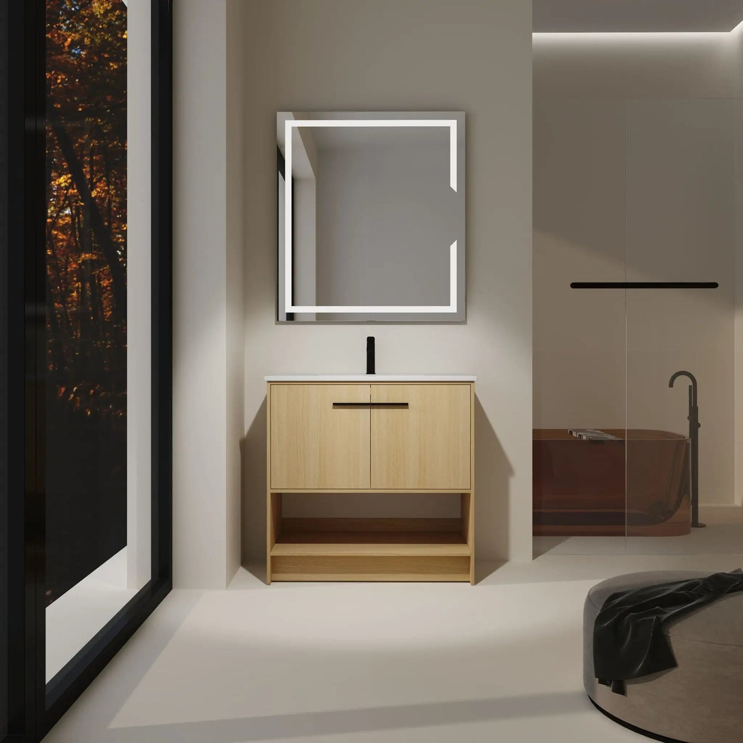 Modern Bathroom Vanity with Ceramic Sink