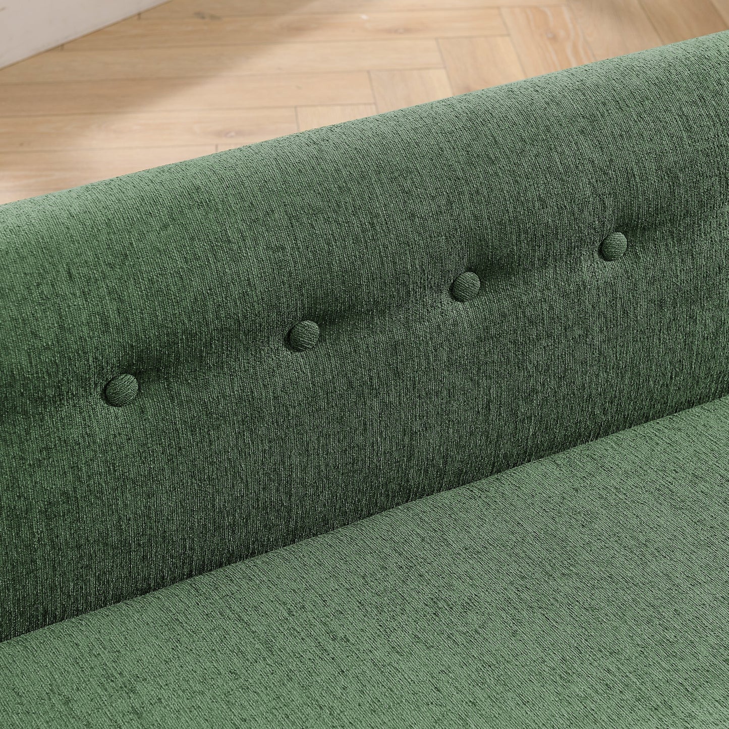 HouseOfZazla oversized pet sofa in emerald green textured fabric with button tufting detail on Tampa Home & Garden Store
