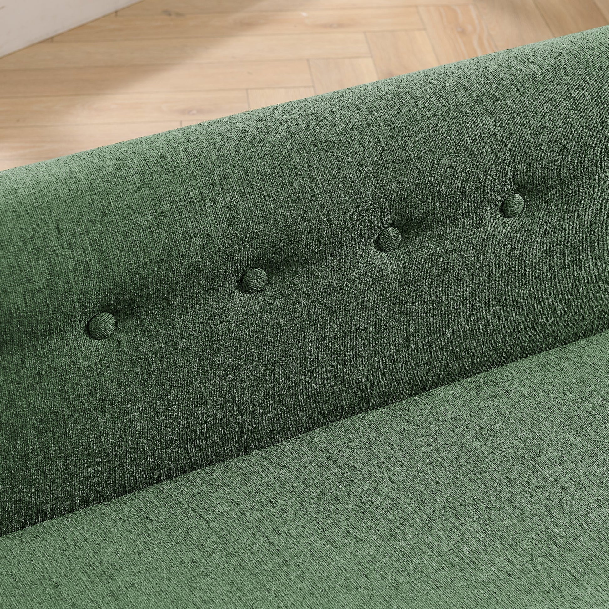 HouseOfZazla oversized pet sofa in emerald green textured fabric with button tufting detail on Tampa Home & Garden Store