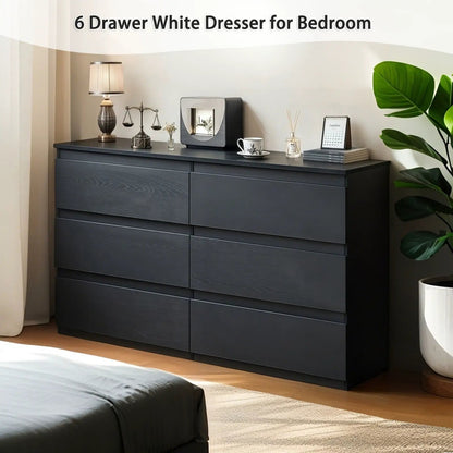 Six Drawer Dresser with Spacious Countertop