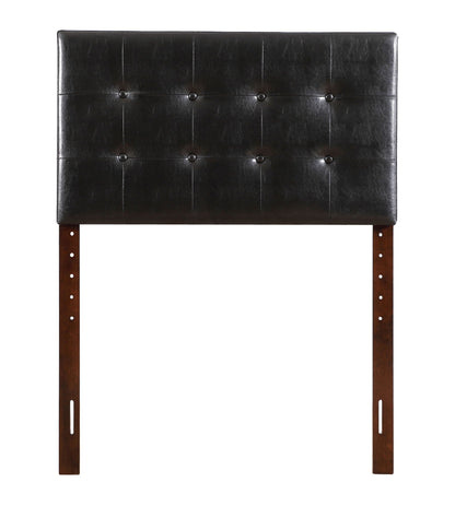 Upholstered black headboard with grid tufting and round buttons, height adjustable on Tampa Home & Garden Store