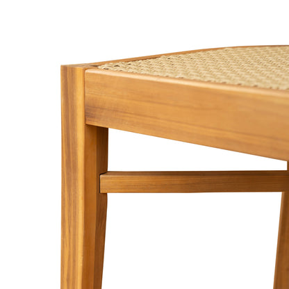Netro acacia wood dining chair with light brown wicker seat, HouseOfZazla outdoor furniture on Tampa Home & Garden Store