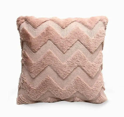 Plush Solid Color Sofa Pillowcase for Living Room