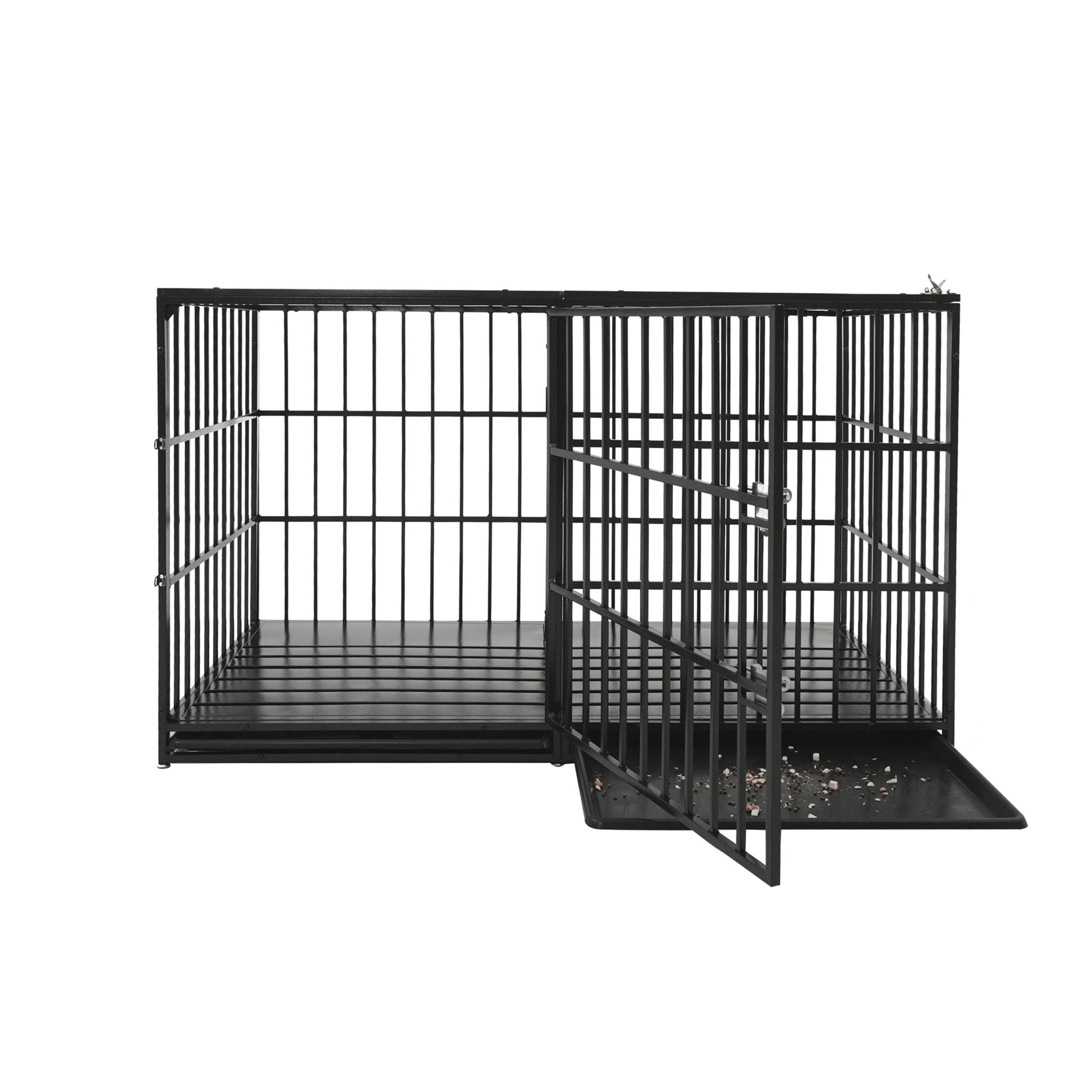Extra Large Heavy Duty Dog Crate with Removable Pans, black metal cage on Tampa Home & Garden Store