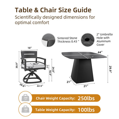 Outdoor Patio and Squircle Dining Table Set