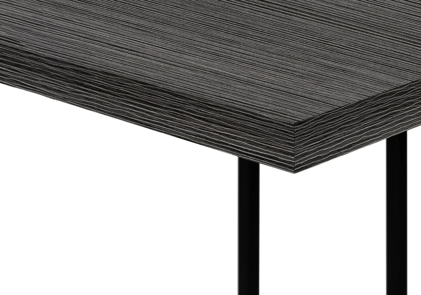 Accent Table, C-Shaped in dark wood grain with black legs, Unique Piece Furniture on Tampa Home & Garden Store