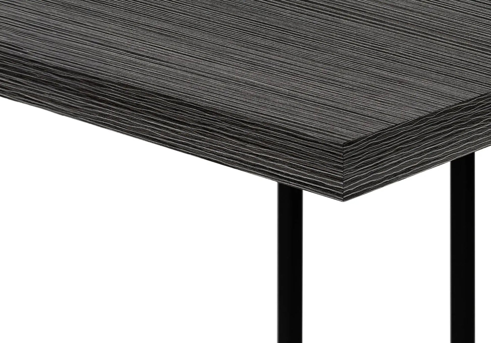 Accent Table, C-Shaped in dark wood grain with black legs, Unique Piece Furniture on Tampa Home & Garden Store