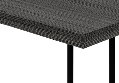 Accent Table, C-Shaped in dark wood grain with black legs, Unique Piece Furniture on Tampa Home & Garden Store