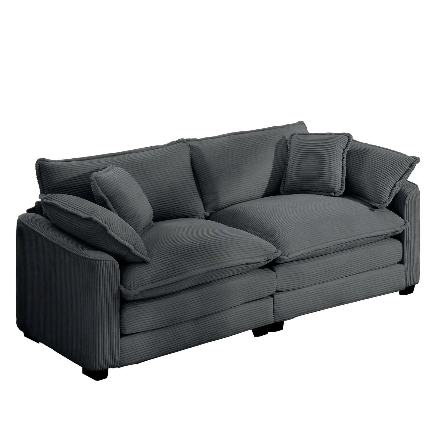 Modern 2 Seater Loveseat with 4 Pillows Elegance