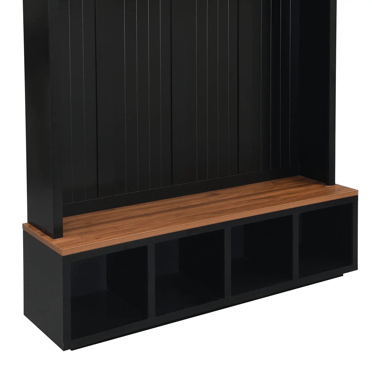 Entryway Hall Tree With Bench And Storage by Unique Piece Furniture, black finish with cubbies on Tampa Home & Garden Store
