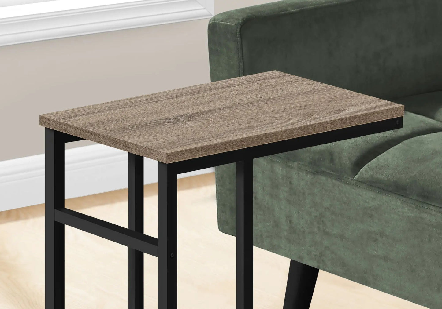 C Shaped Accent Table for Sofa and Bedside Use