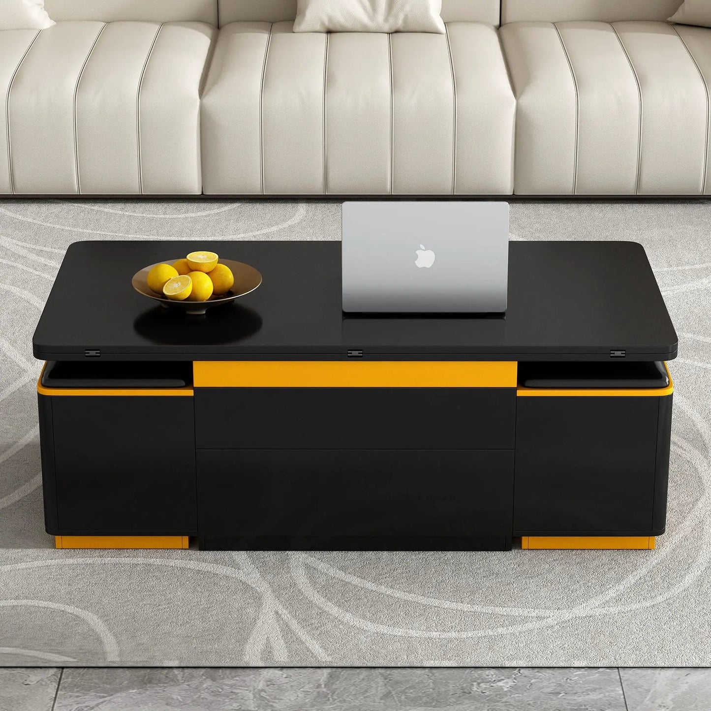 Lift Top Coffee Table with Storage Stools