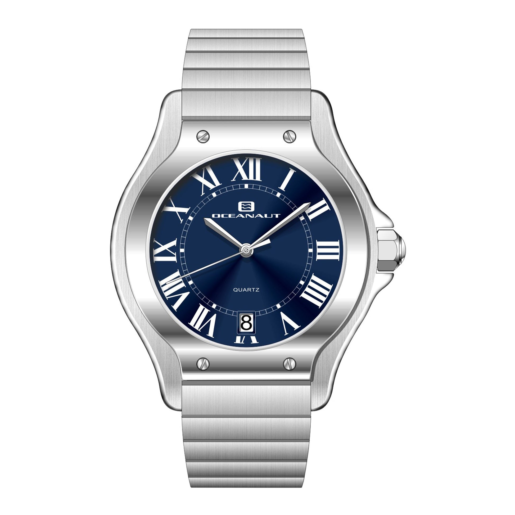 Oceanaut women's Rayonner watch with blue dial, Roman numerals, and stainless steel bracelet on Tampa Home & Garden Store