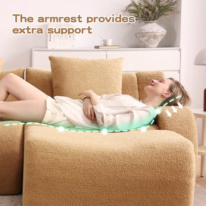 Soft Teddy Fabric and Modern Boneless Sofa